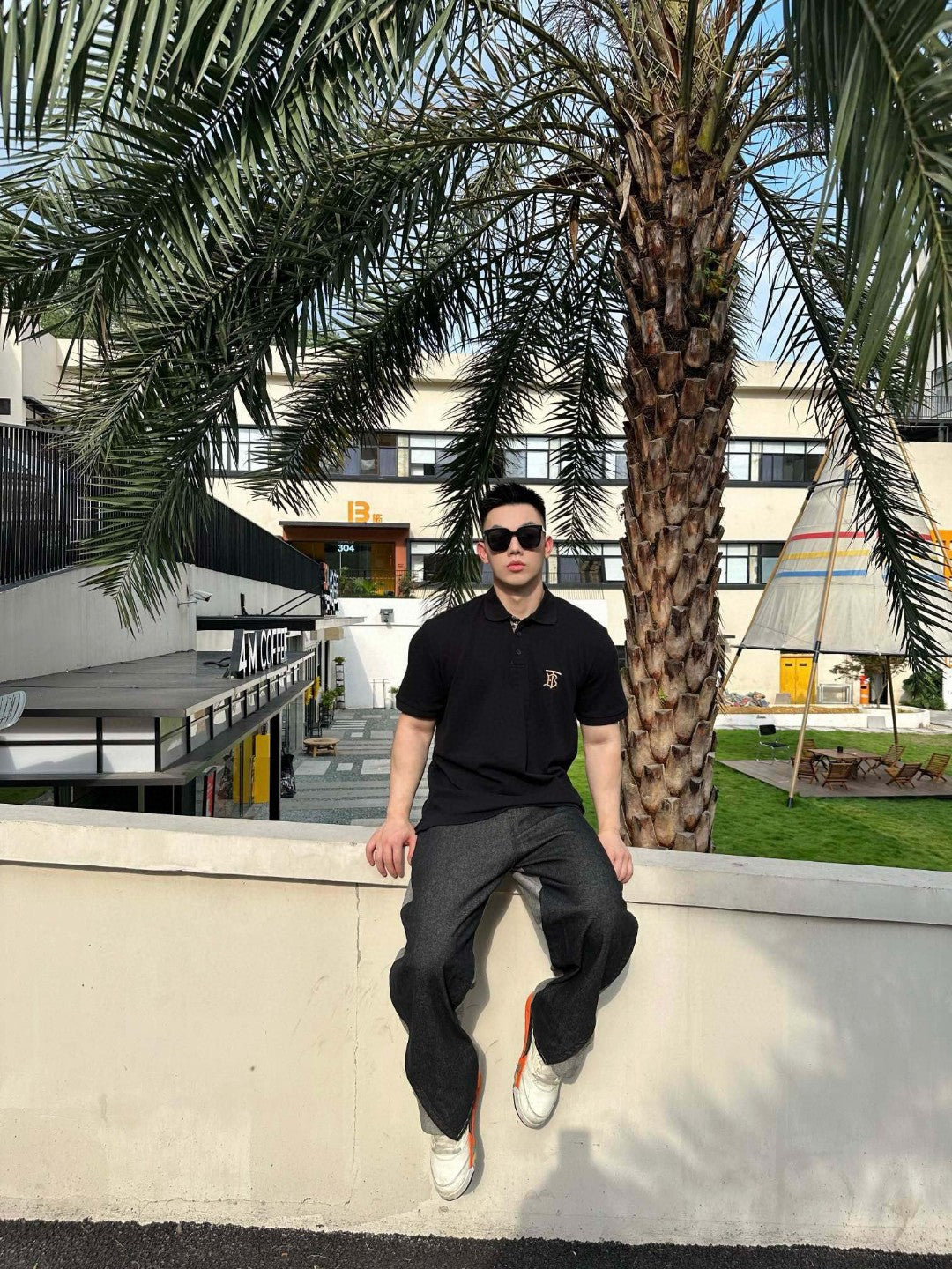 Burberry Monogram Logo Black Polo Shirt - Phantom Kicks