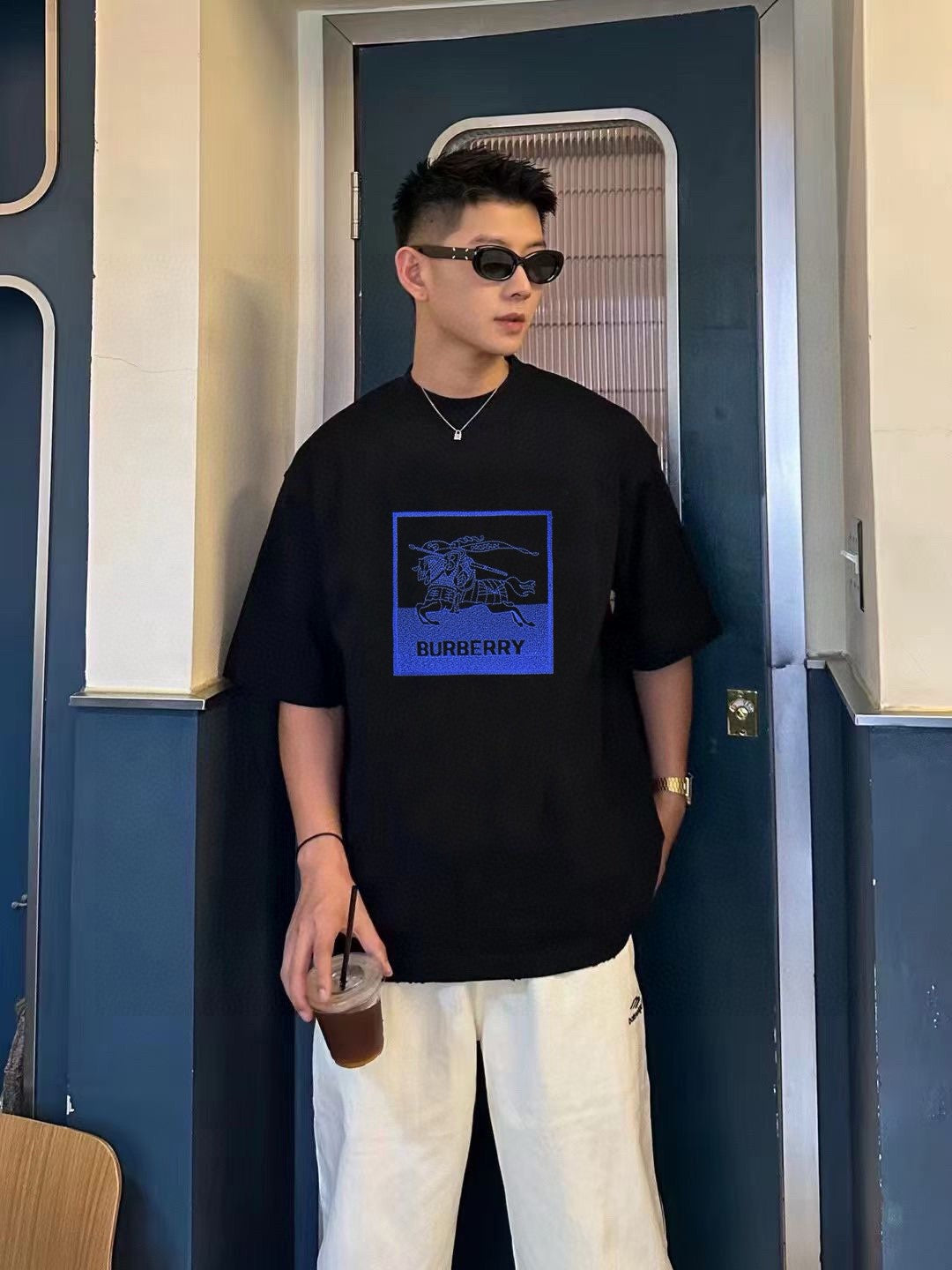 Burberry Knight Logo T-Shirt (Black) - Phantom Kicks