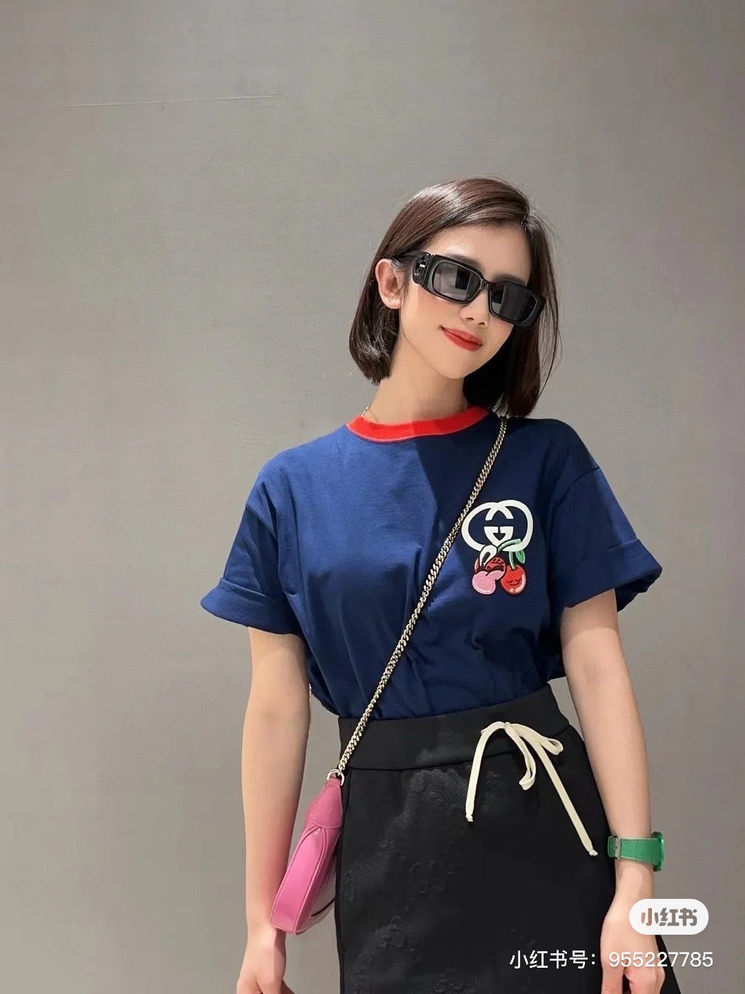 Gucci Cherry Logo Navy T-Shirt - Phantom Kicks