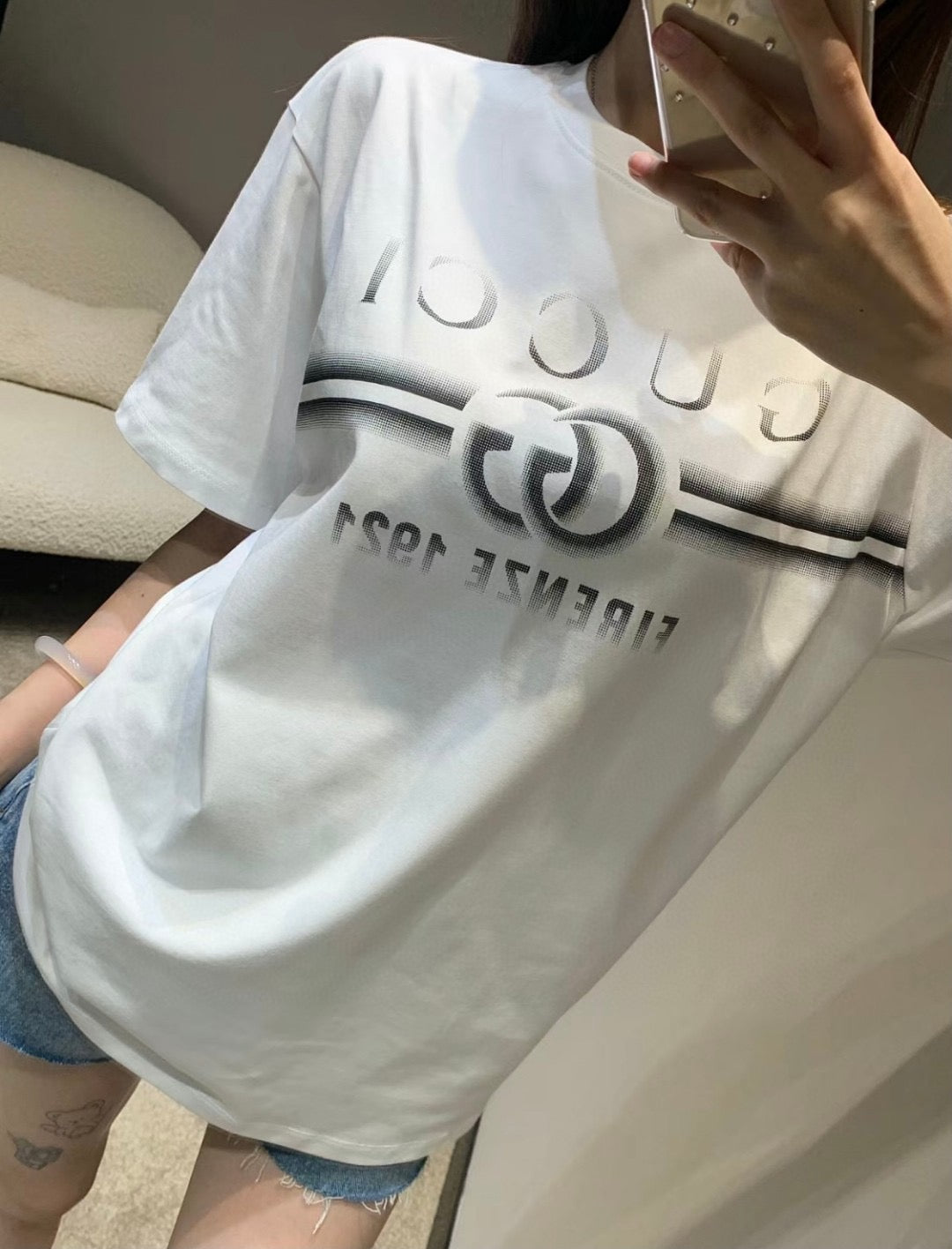 Gucci White T-Shirt with Firenze 1921 Logo - Phantom Kicks