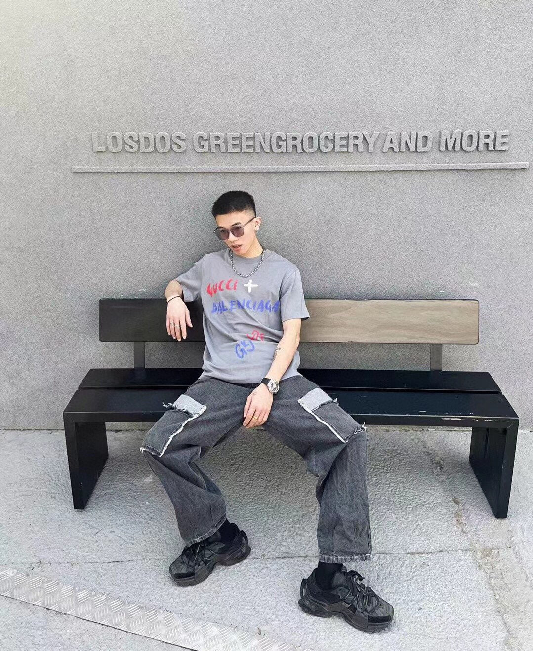 GUCCI x BALENCIAGA T-SHIRT GRAY - Phantom Kicks