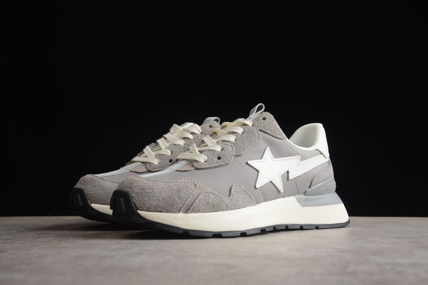 BAPE STA Runner Sneakers in Grey and White - Phantom Kicks
