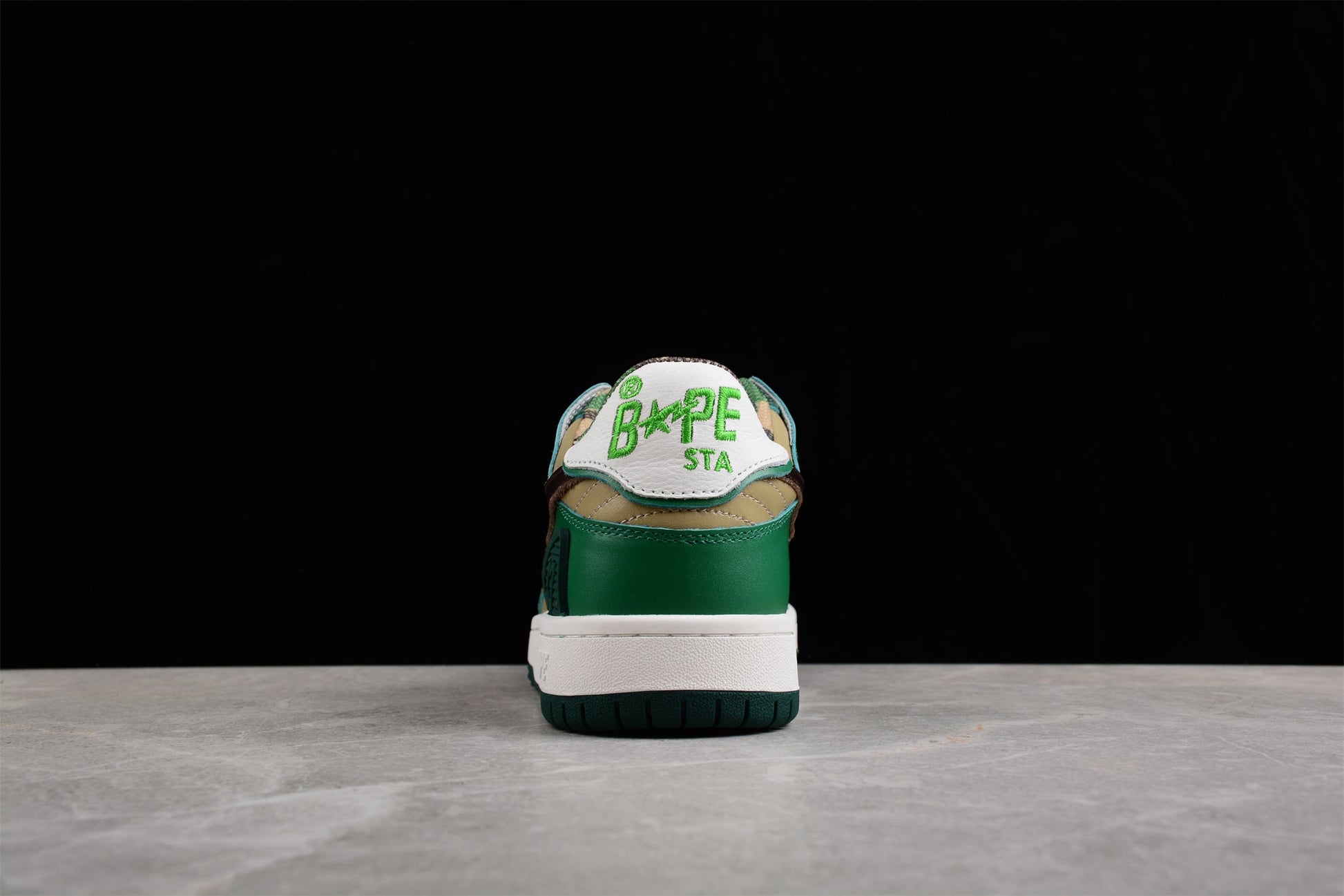 BAPE STA Low-Top Sneakers in Green and Brown - Phantom Kicks