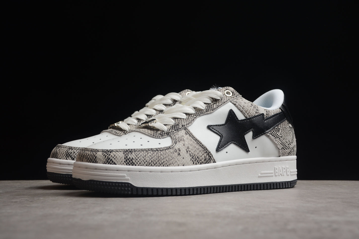 BAPE STA Low-Top Sneakers with Snakeskin Pattern - Phantom Kicks