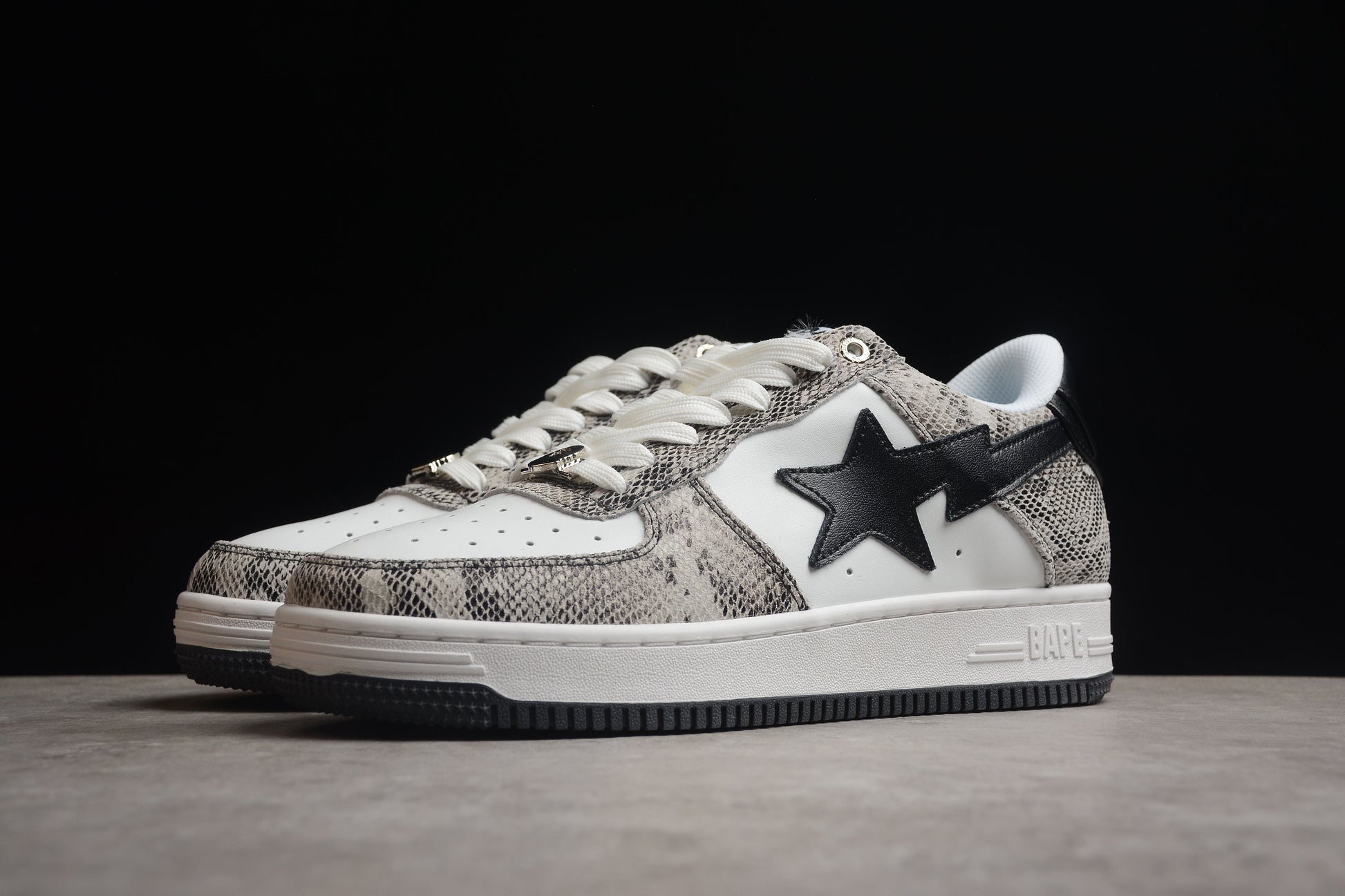 BAPE STA Low-Top Sneakers with Snakeskin Pattern - Phantom Kicks