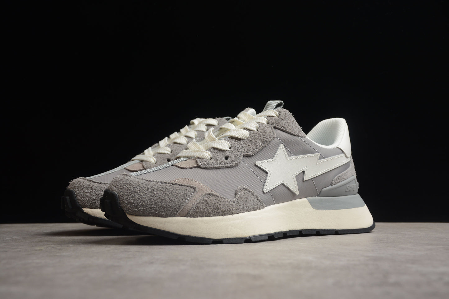 BAPE STA Runner Sneakers in Grey and White - Phantom Kicks