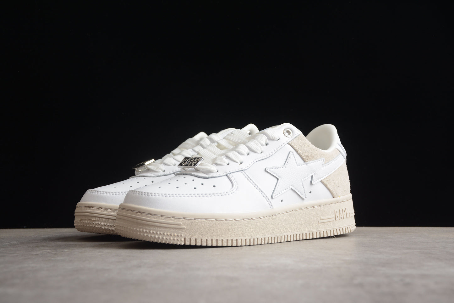 BAPE STA Low-Top Sneakers in White and Cream - Phantom Kicks