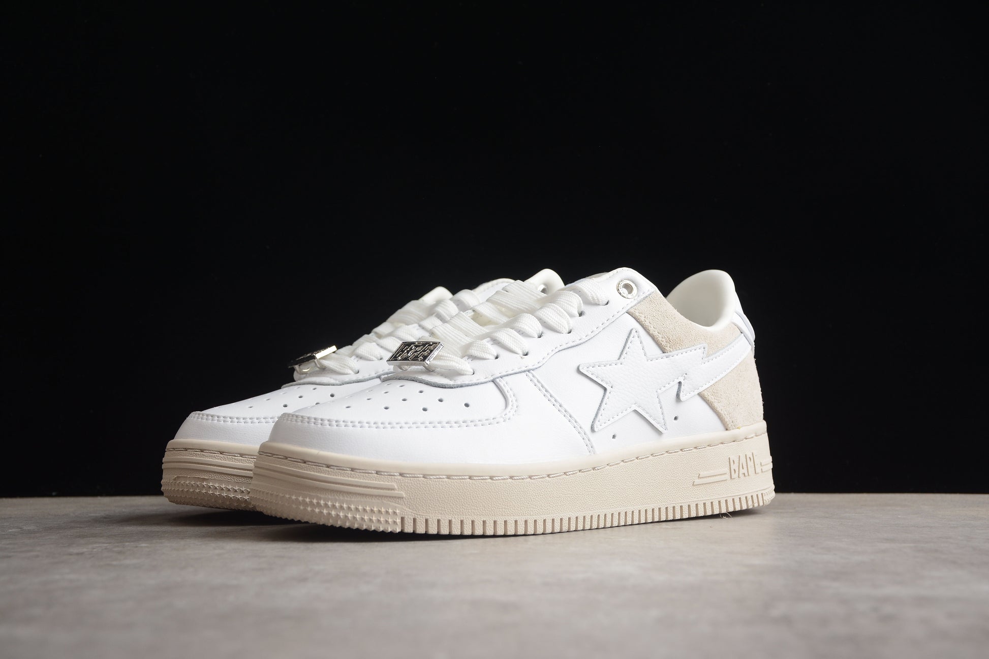 BAPE STA Low-Top Sneakers in White and Cream - Phantom Kicks
