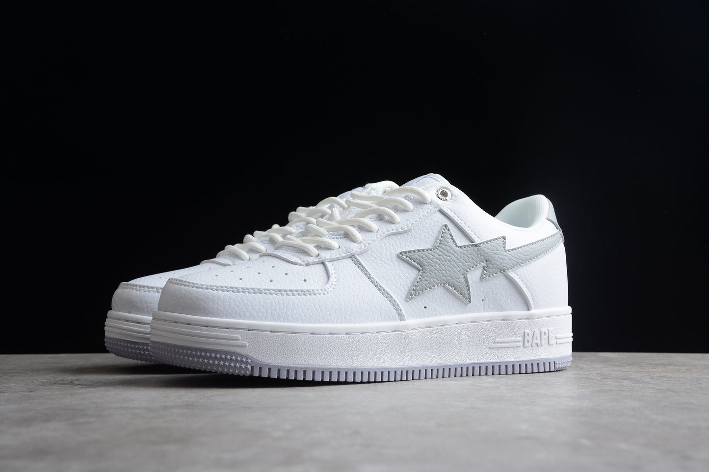 BAPE STA Low-Top Sneakers in White and Gray - Phantom Kicks