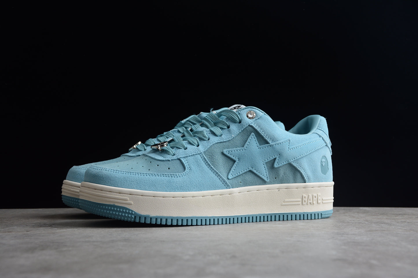 BAPE STA Low-Top Blue Suede Sneakers - Phantom Kicks