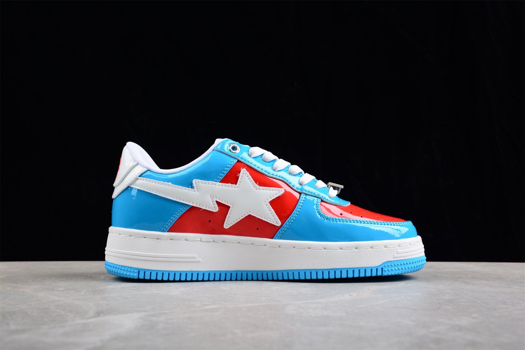 BAPE STA Low-Top Sneakers in Blue and Red Captain America Edition - Phantom Kicks