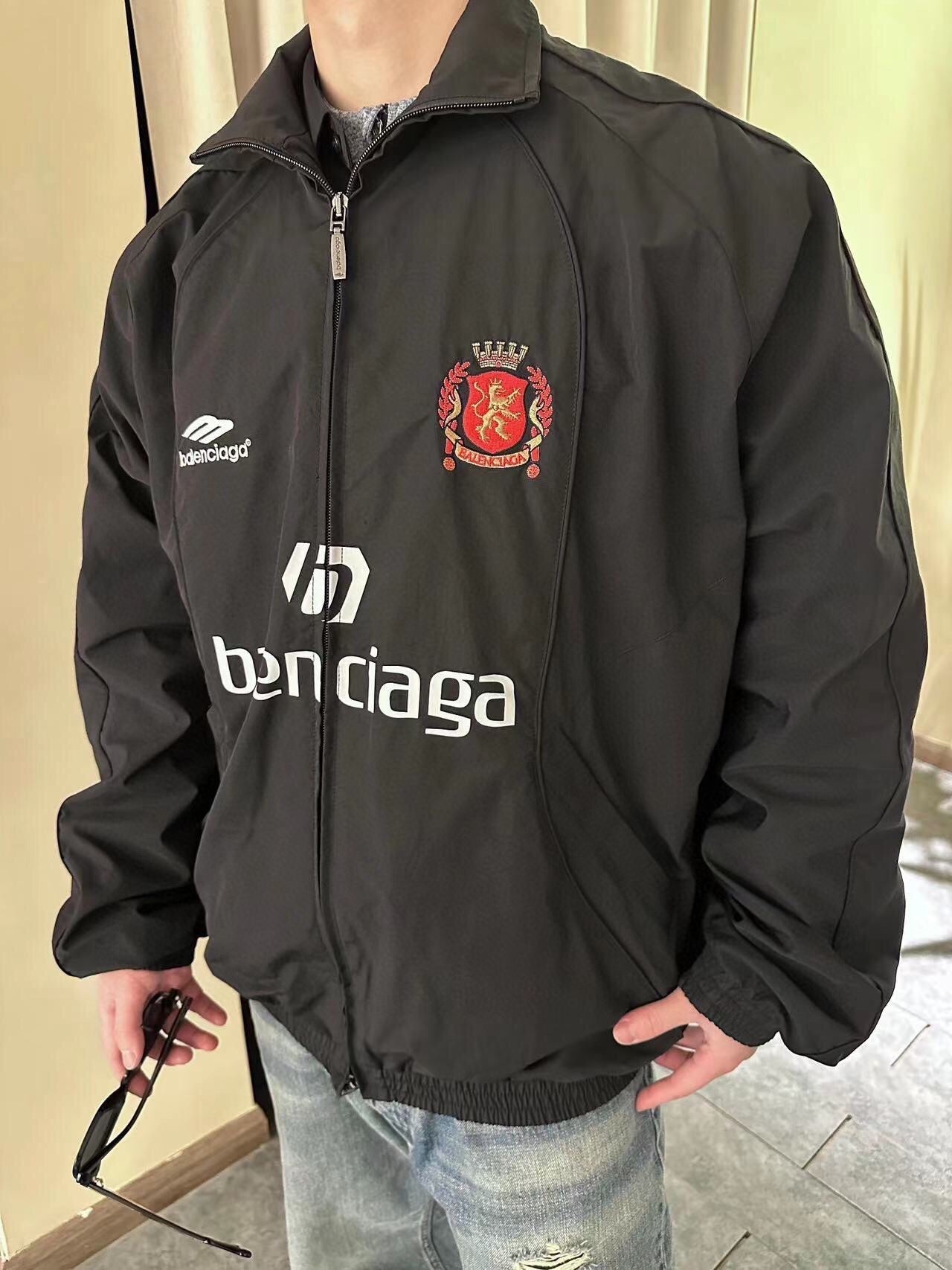 Balenciaga Black Zip-Up Track Jacket - Phantom Kicks