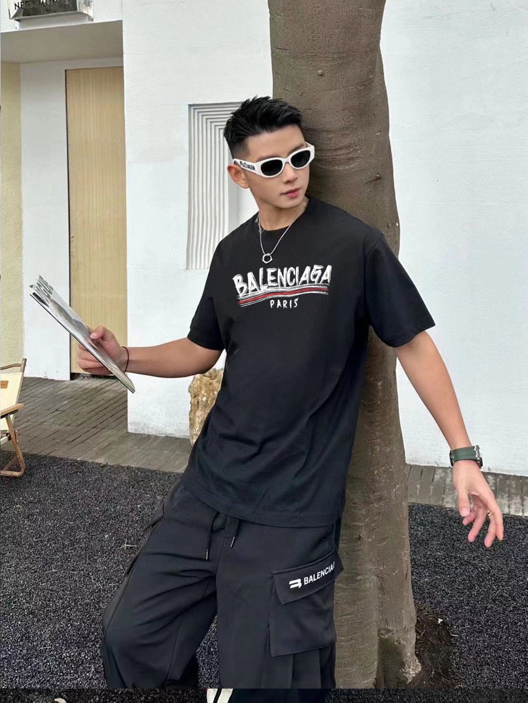 Balenciaga Paris Logo T-Shirt - Phantom Kicks