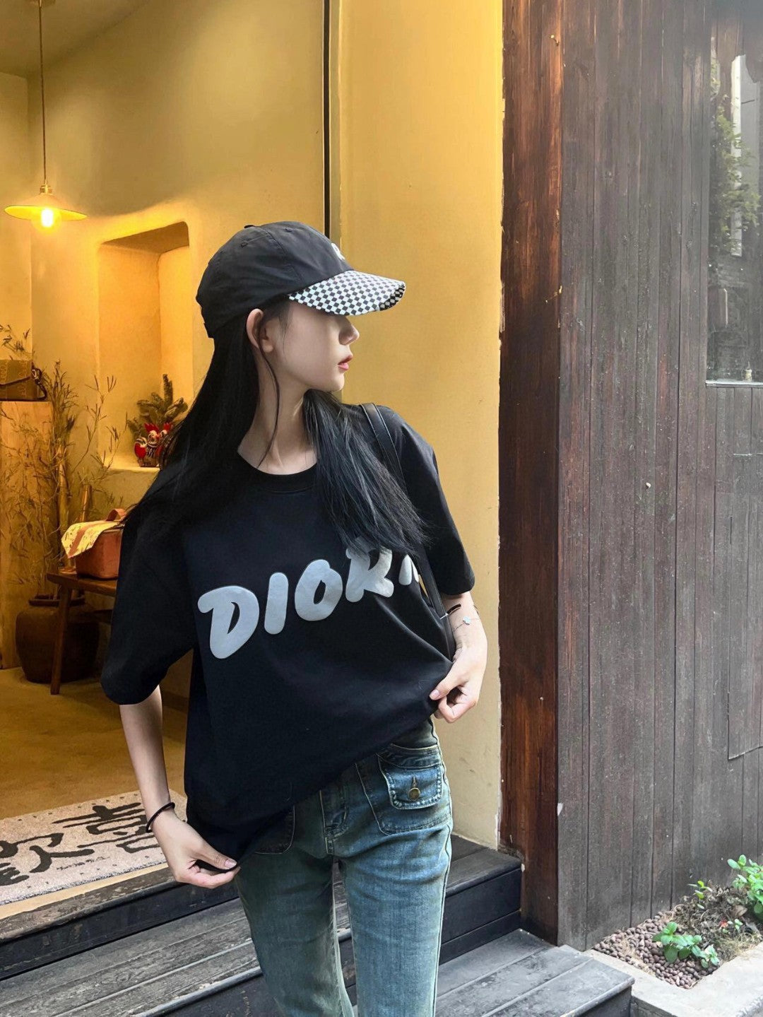 Dior Oversized White Logo Black T-Shirt - Phantom Kicks