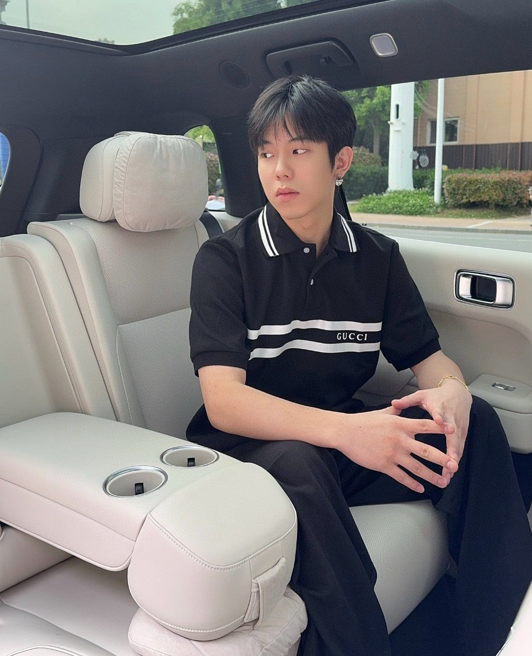 Gucci Striped Logo Polo Shirt (Black) - Phantom Kicks