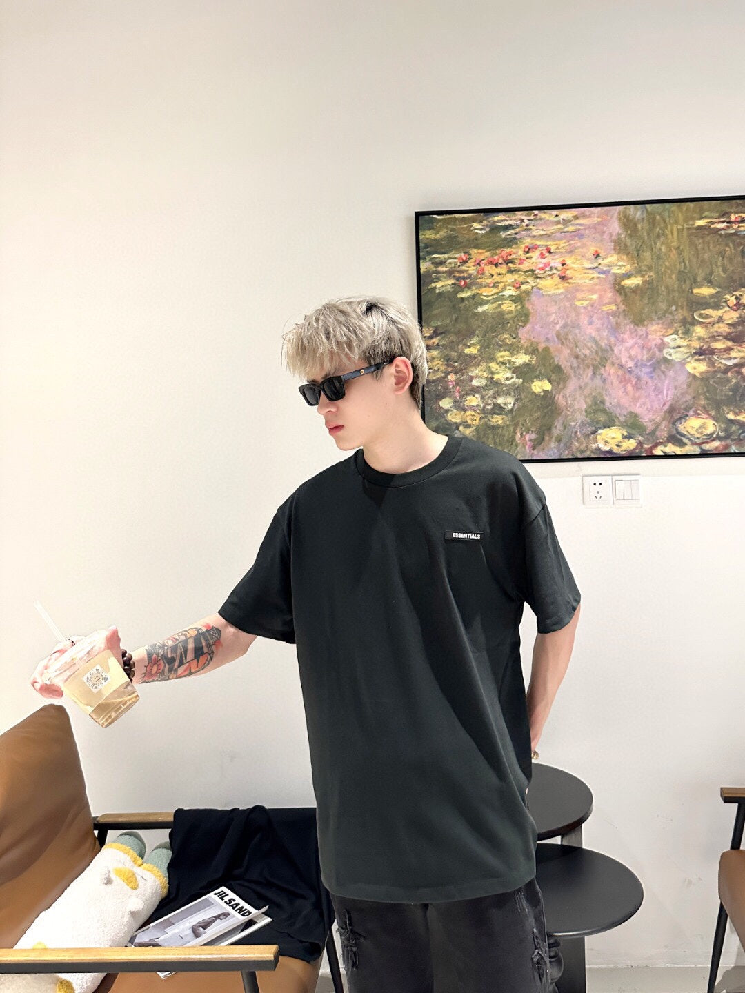 Fear of God Essentials Logo T-Shirt - Black - Phantom Kicks