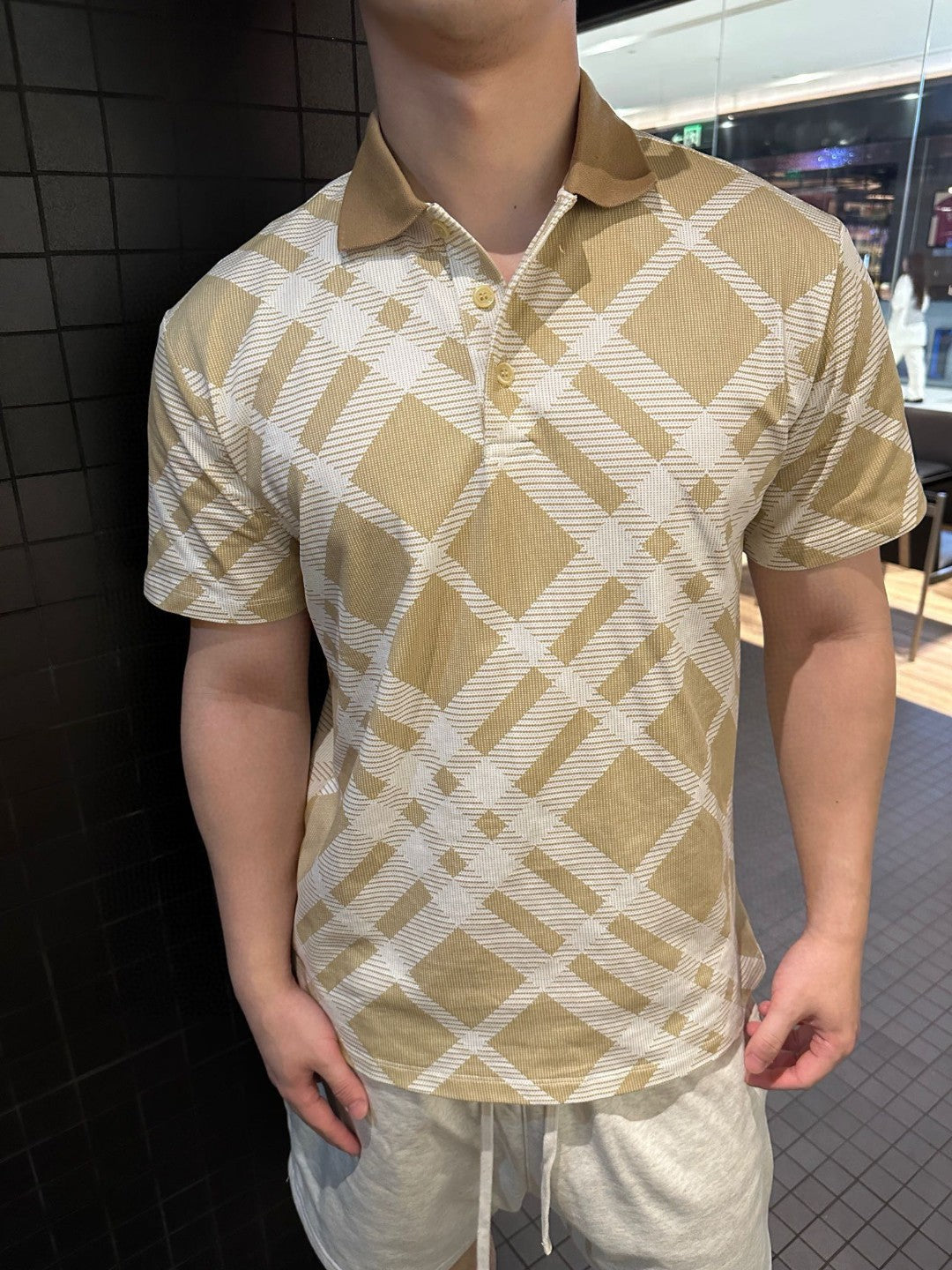 Burberry Geometric Check Polo Shirt - Phantom Kicks