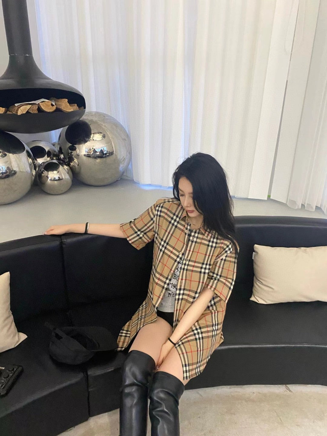 Burberry Check Short-Sleeve Shirt - Phantom Kicks