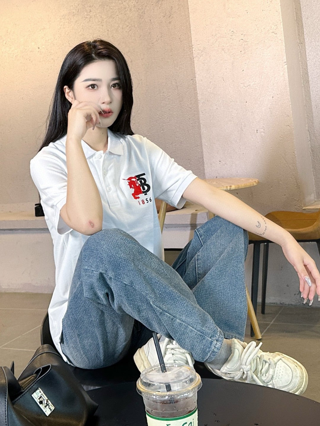 Burberry Monogram Logo Polo Shirt (White) - Phantom Kicks