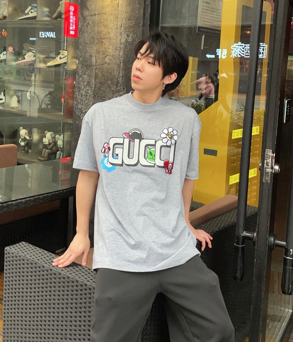 Gucci Cartoon Graphic T-Shirt (Grey) - Phantom Kicks