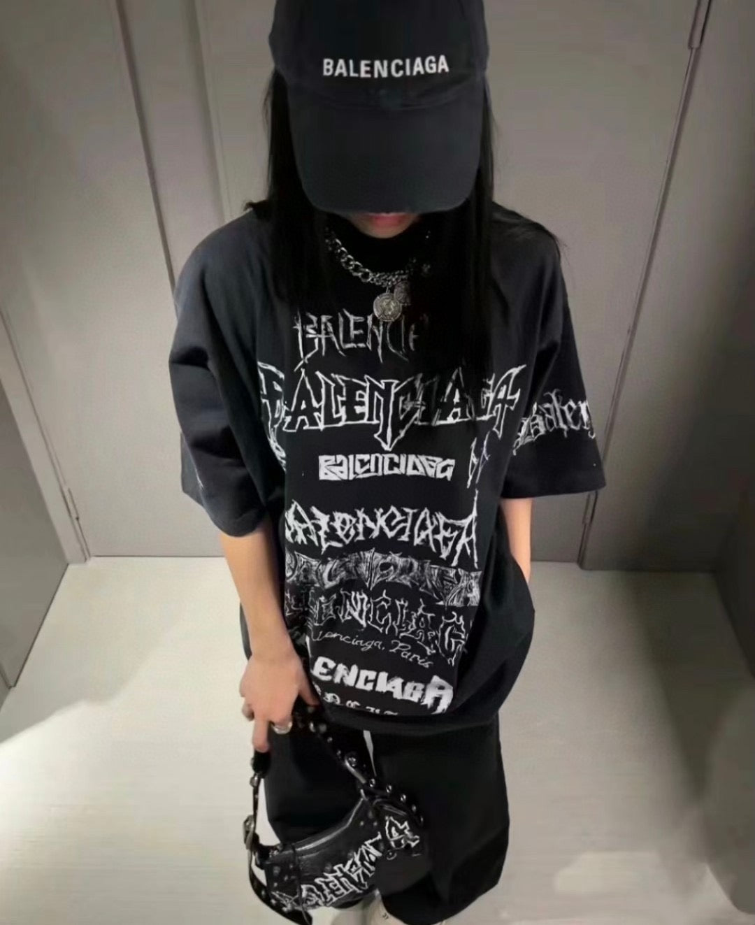 Balenciaga Multi-Logo Black T-Shirt - Phantom Kicks