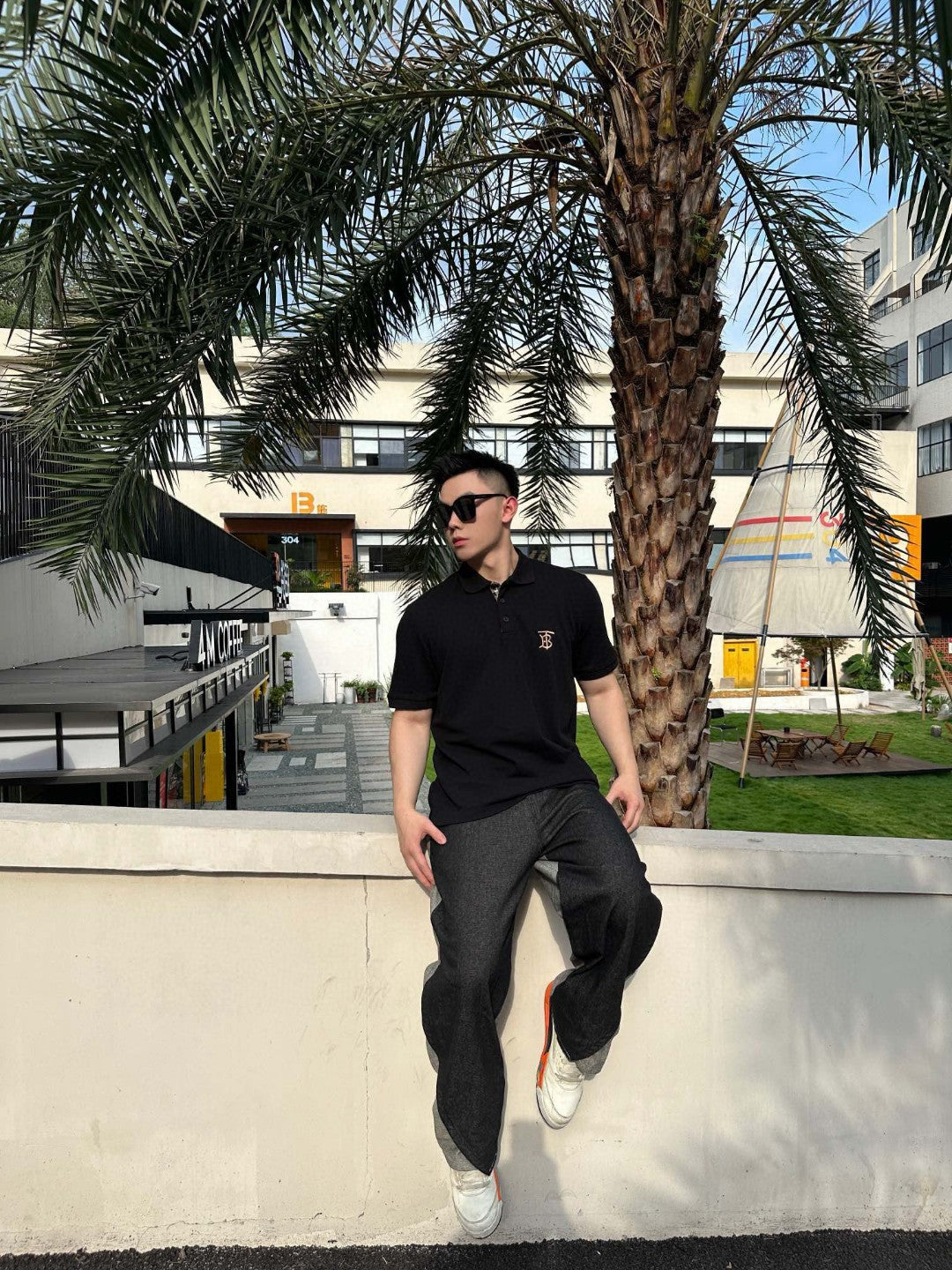 Burberry Monogram Logo Black Polo Shirt - Phantom Kicks