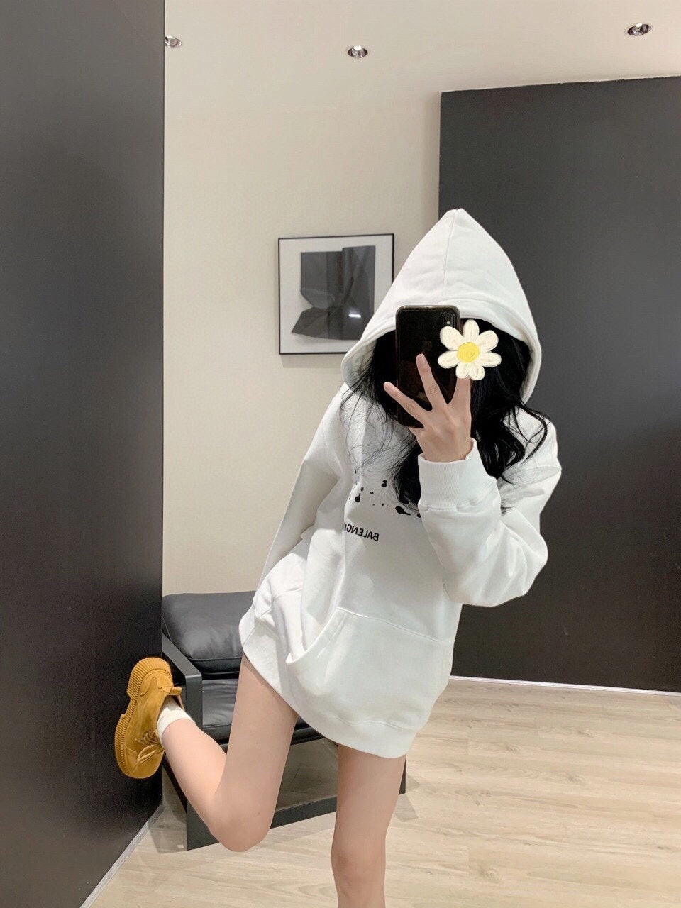 Balenciaga White Logo Hoodie - Phantom Kicks