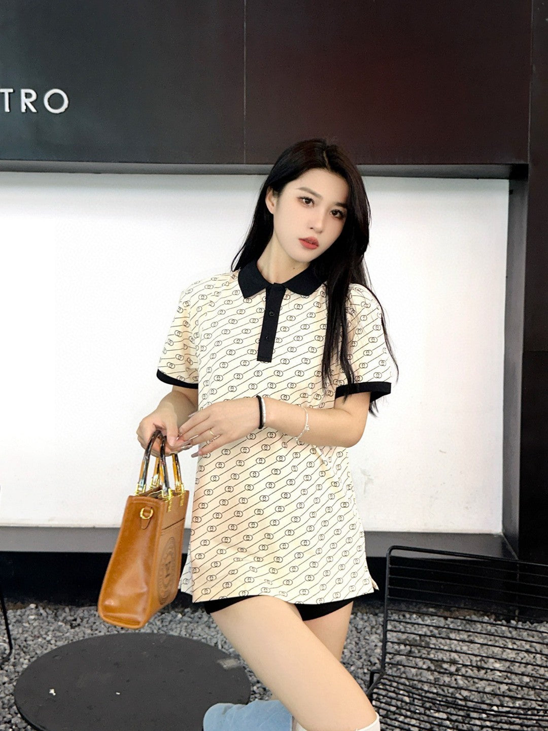 Gucci Beige and Black Patterned Polo Shirt - Phantom Kicks