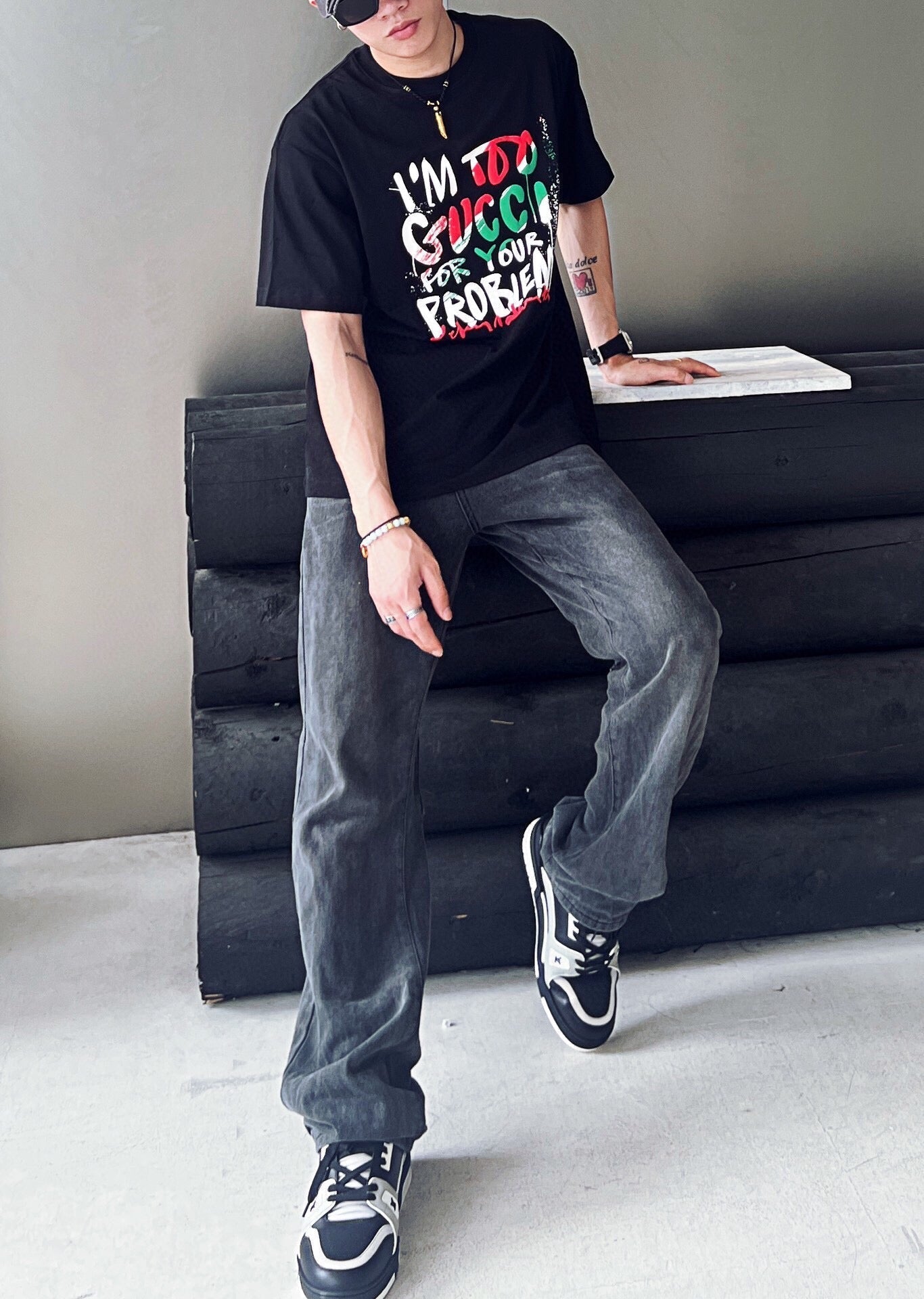 Gucci 'I'm Too Gucci for Your Problems' T-Shirt - Black - Phantom Kicks