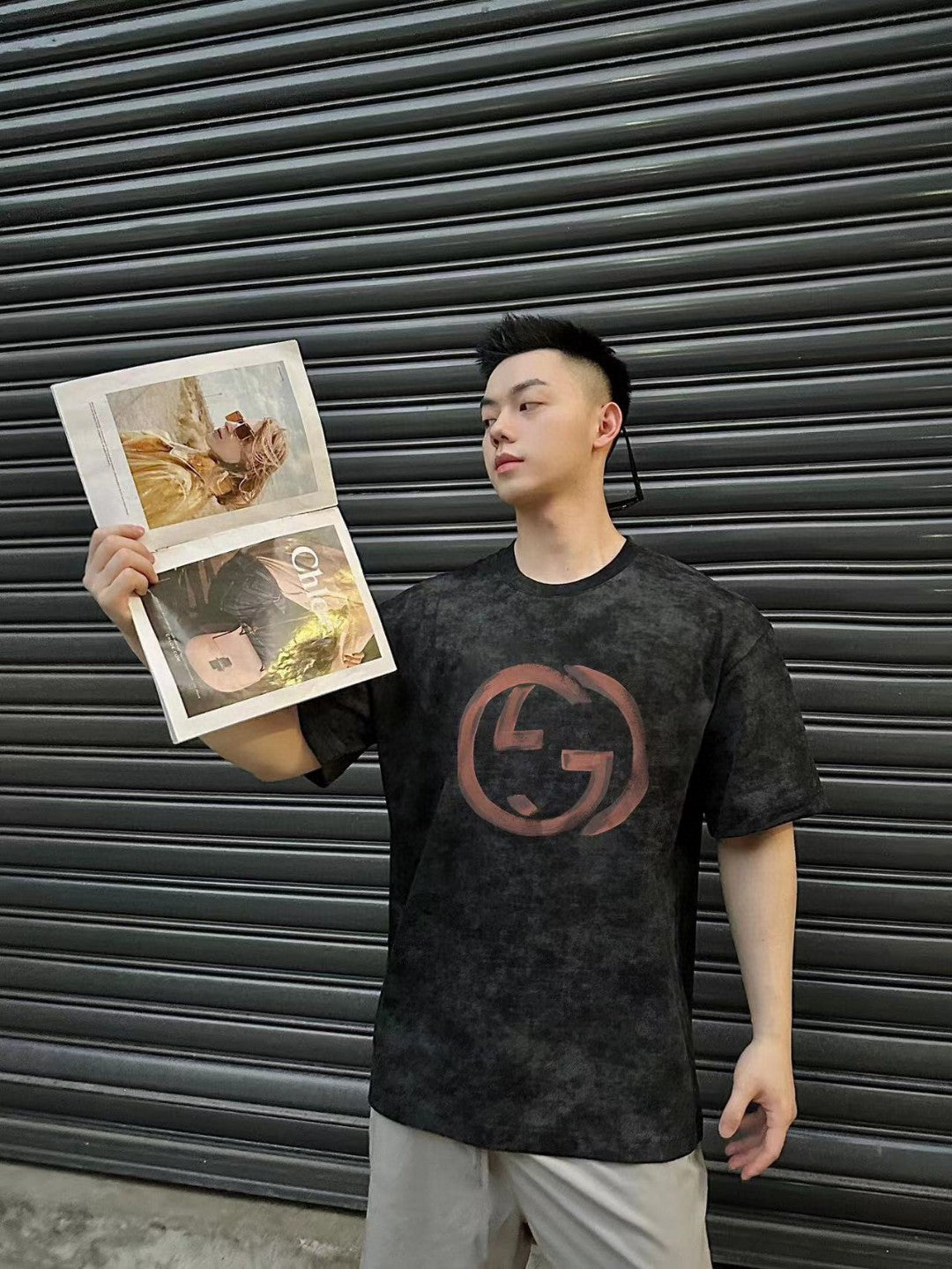 Gucci Distressed Logo T-Shirt (Black) - Phantom Kicks
