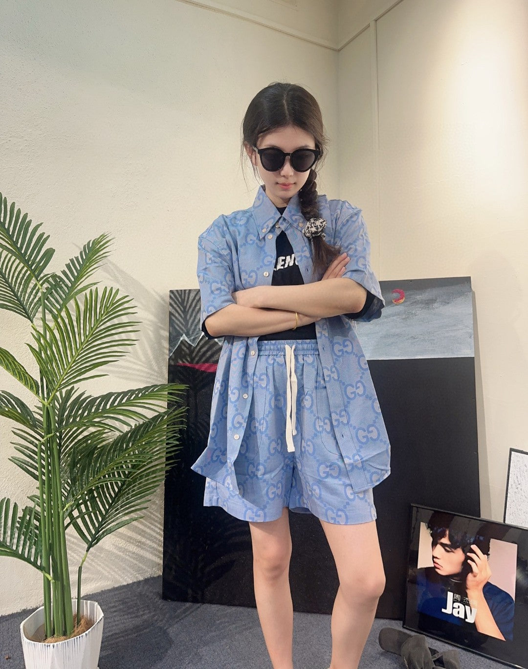 Gucci Allover Logo Denim Shirt - Phantom Kicks
