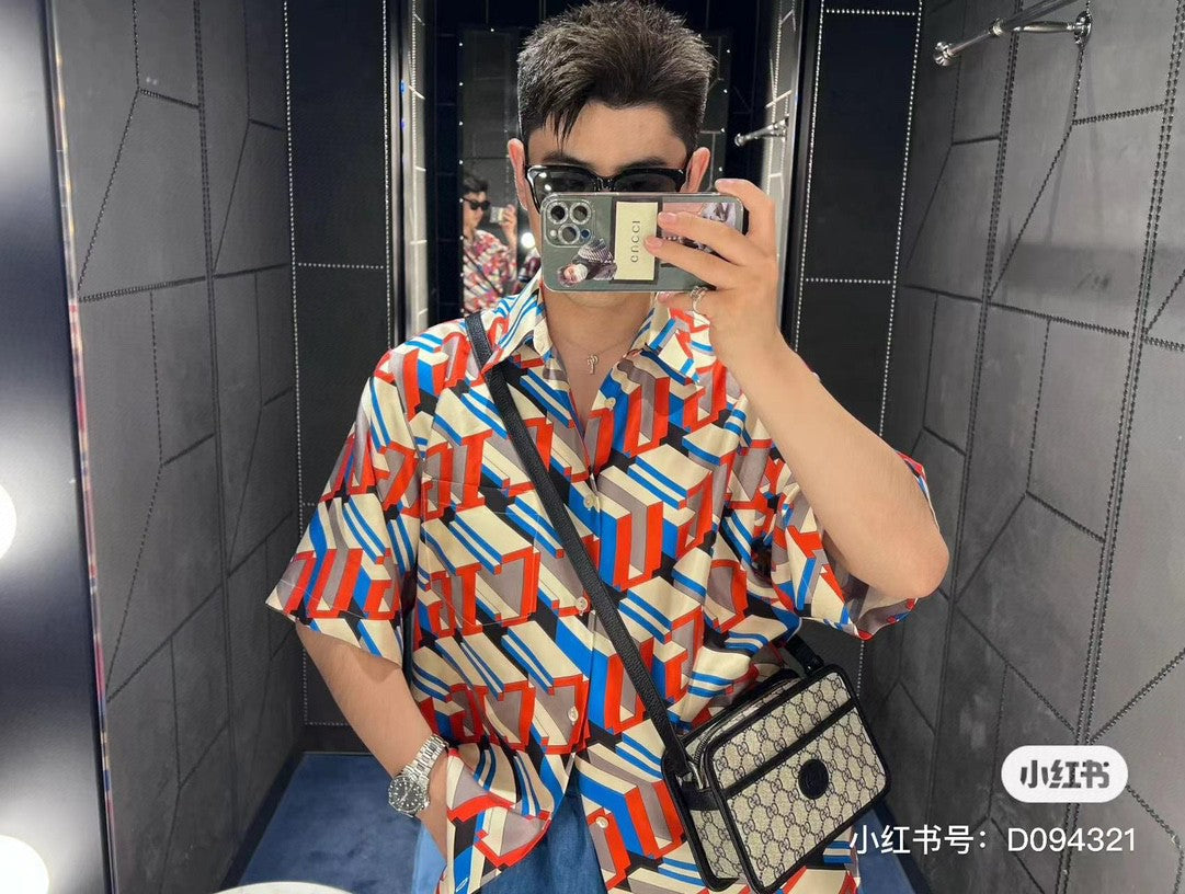 Gucci Geometric Logo Print Shirt - Phantom Kicks