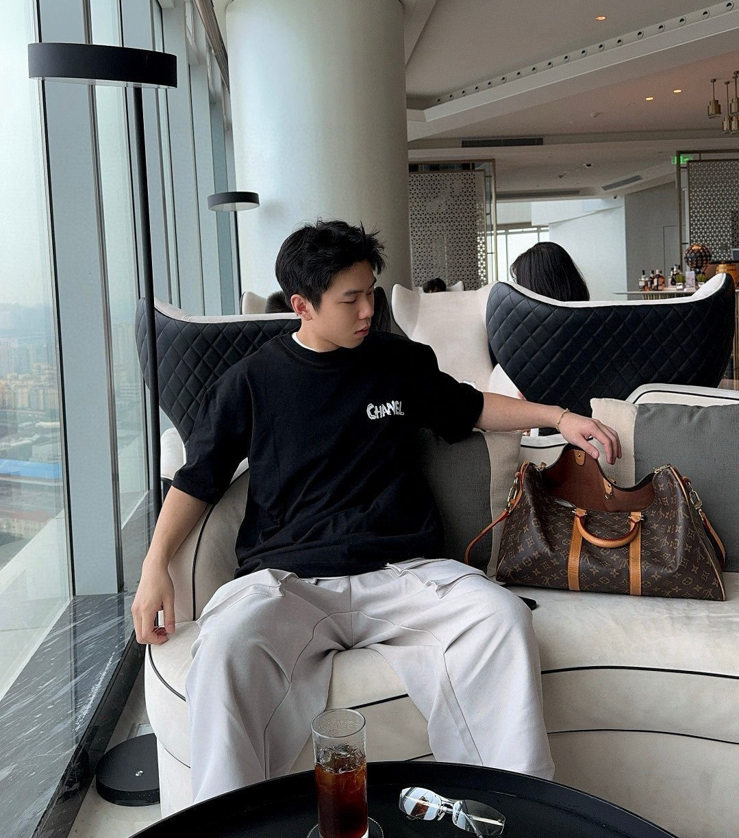Chanel Pink Splash Logo Black T-Shirt - Phantom Kicks