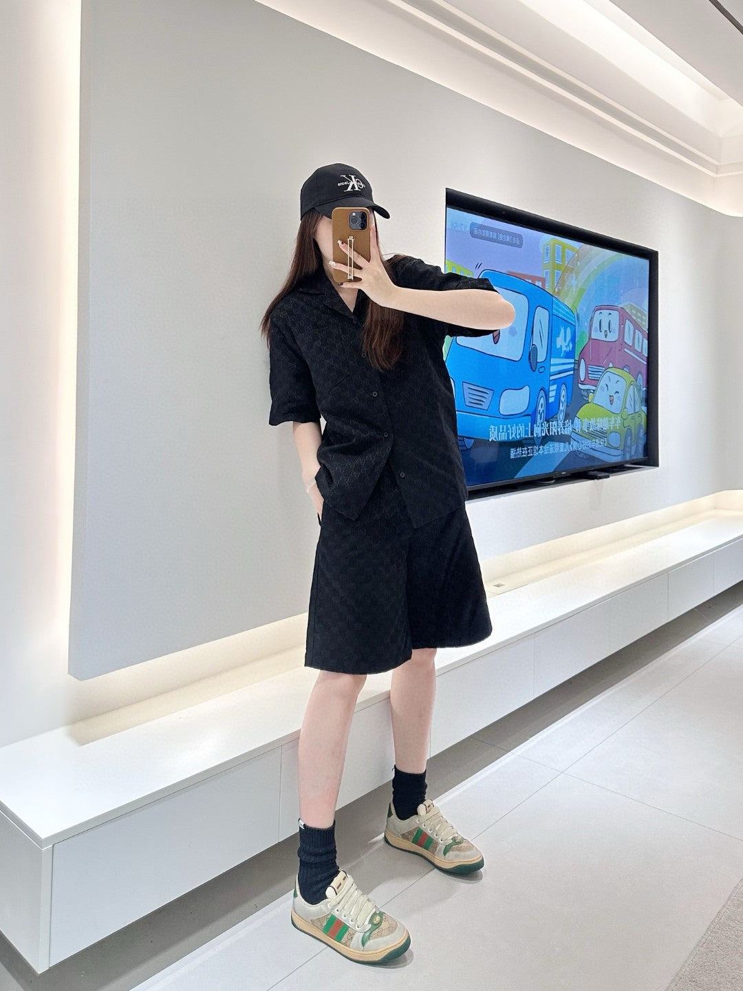 Gucci GG Monogram Black Short Sleeve Shirt - Phantom Kicks