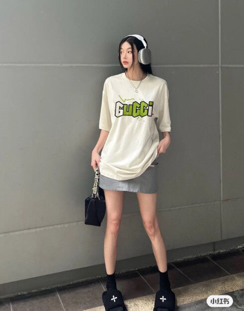 Gucci Lightning Bolt Logo T-Shirt in Cream - Phantom Kicks