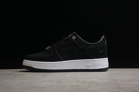BAPE STA Low-Top Black Suede Sneakers - Phantom Kicks