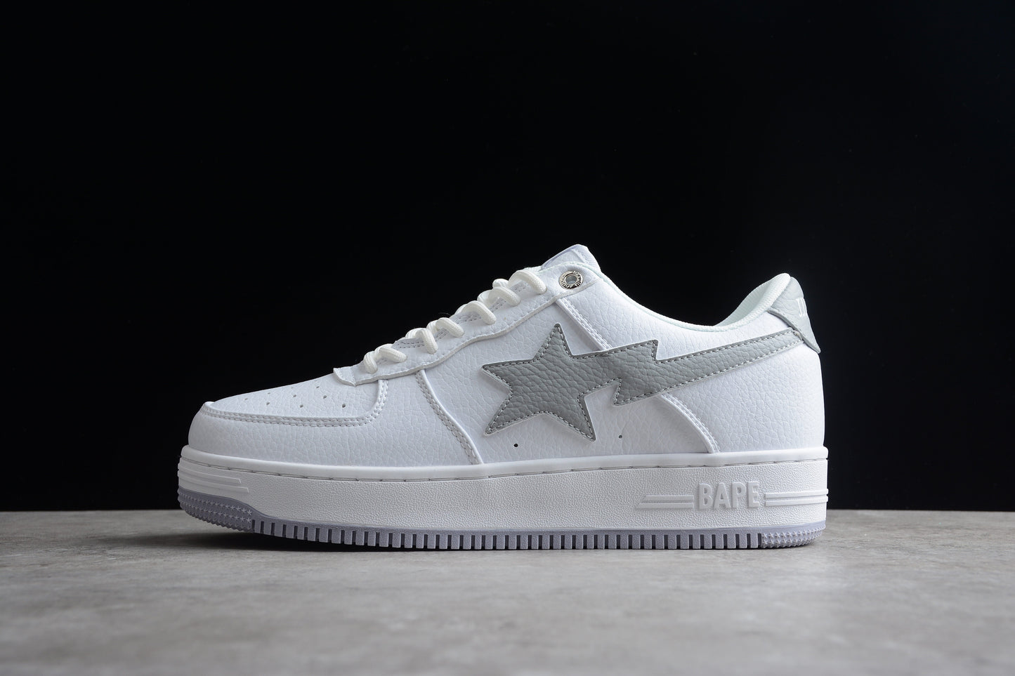 BAPE STA Low-Top Sneakers in White and Gray - Phantom Kicks