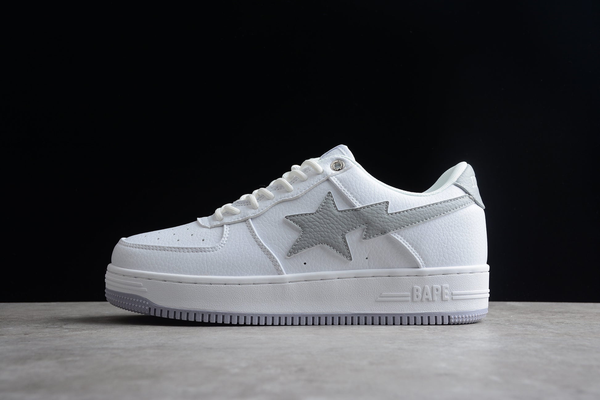 BAPE STA Low-Top Sneakers in White and Gray - Phantom Kicks