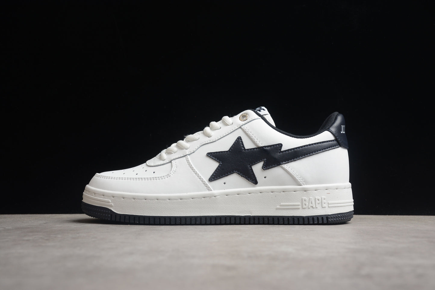 BAPE STA Low-Top White and Black Sneakers - Phantom Kicks