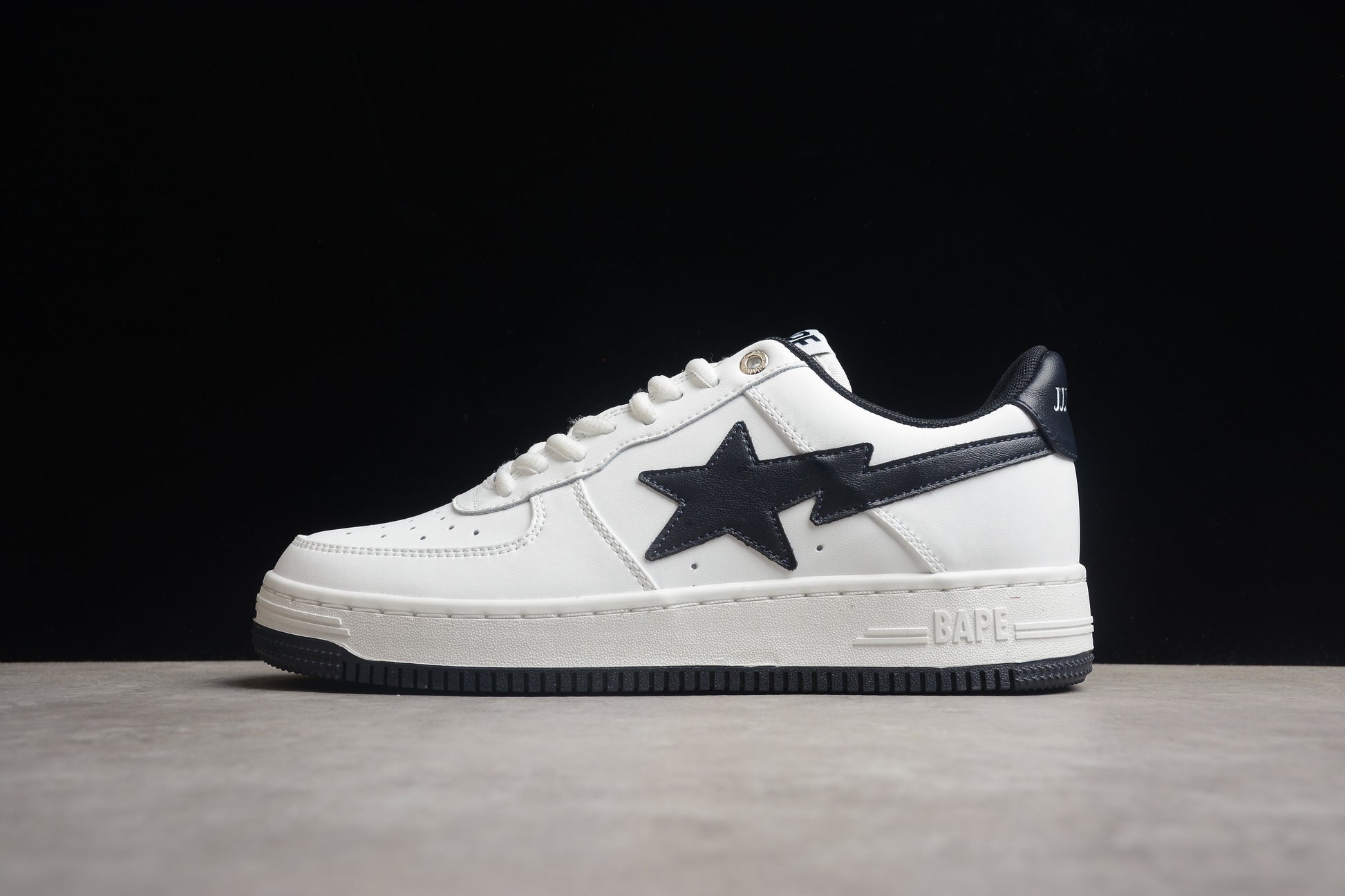 BAPE STA Low-Top White and Black Sneakers - Phantom Kicks