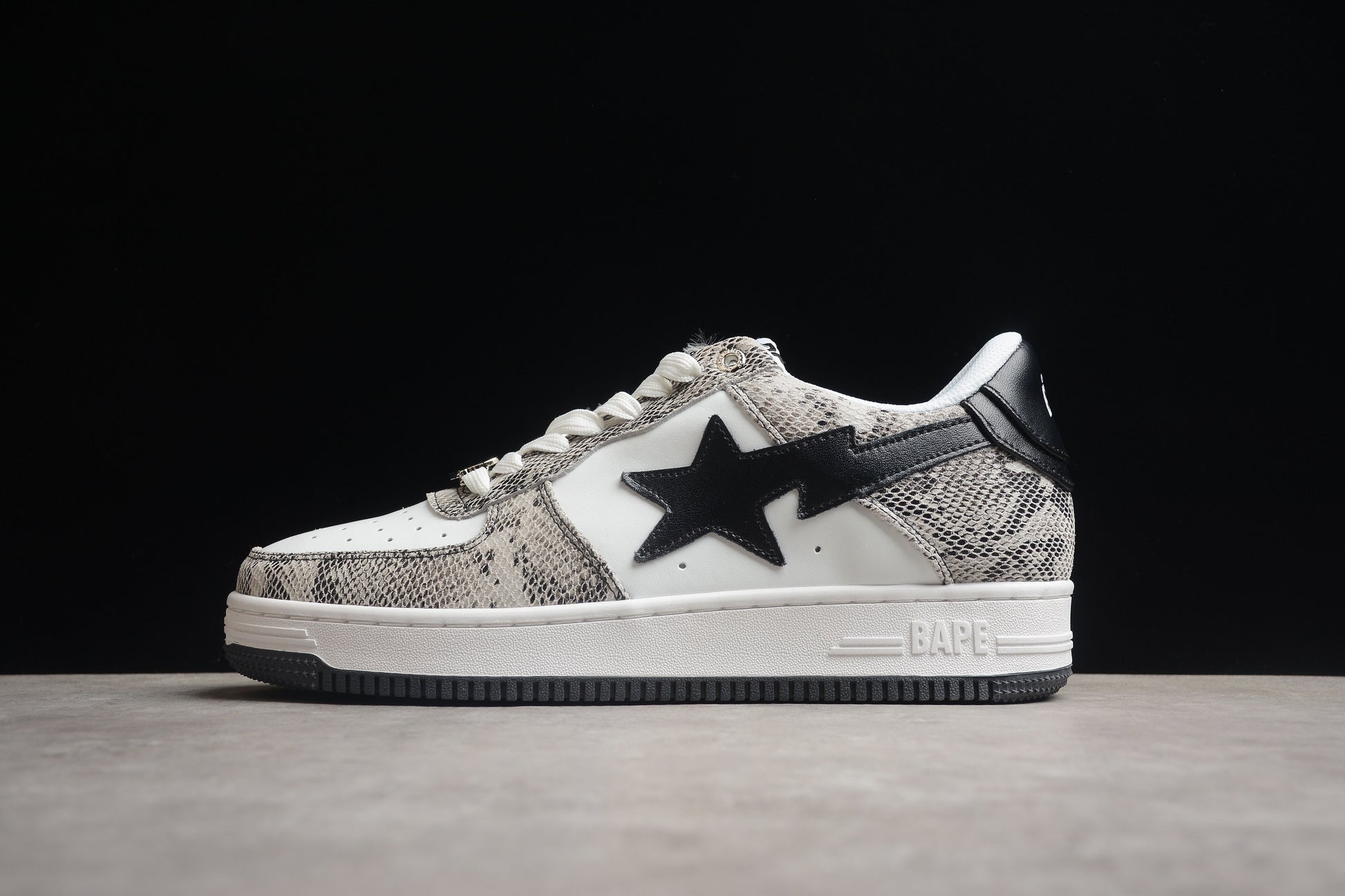 BAPE STA Low-Top Sneakers with Snakeskin Pattern - Phantom Kicks