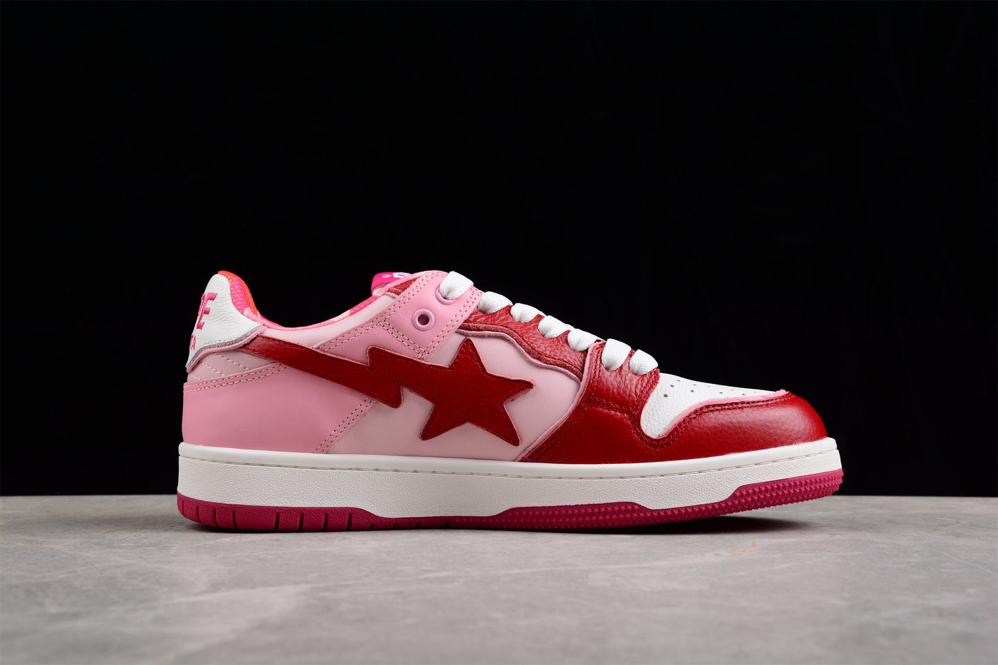BAPE STA Low-Top Sneakers in Red and Pink - Phantom Kicks