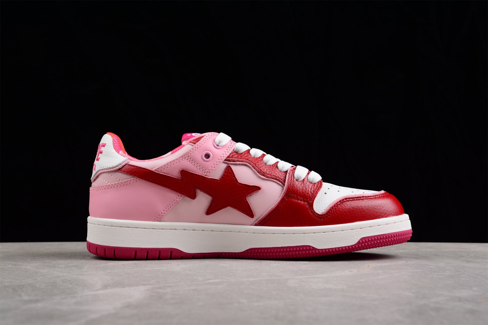 BAPE STA Low-Top Sneakers in Red and Pink - Phantom Kicks
