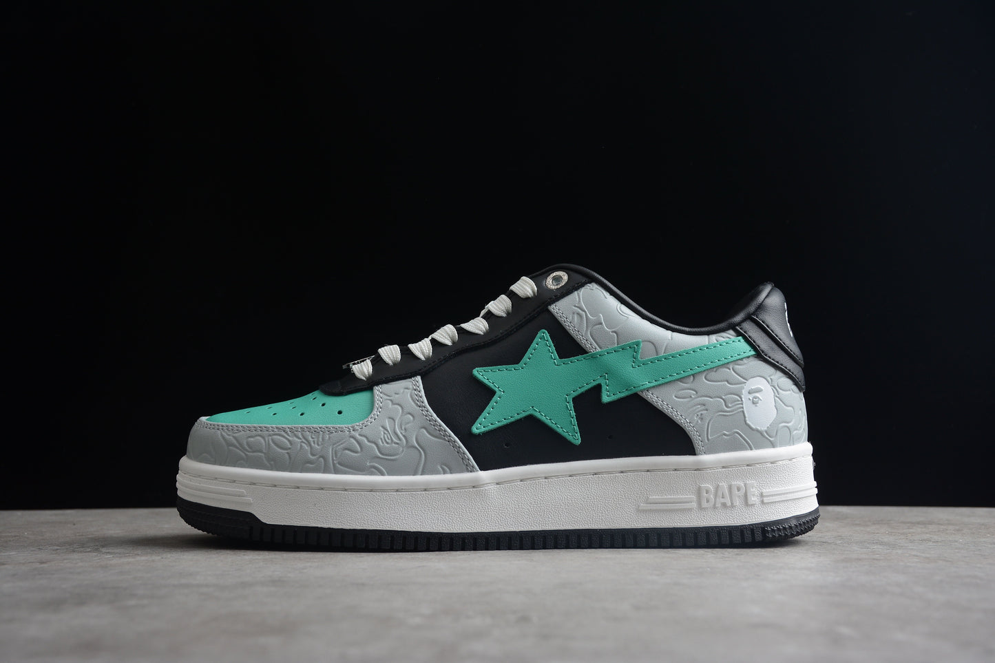 BAPE STA Low-Top Aqua and Grey Sneakers - Phantom Kicks