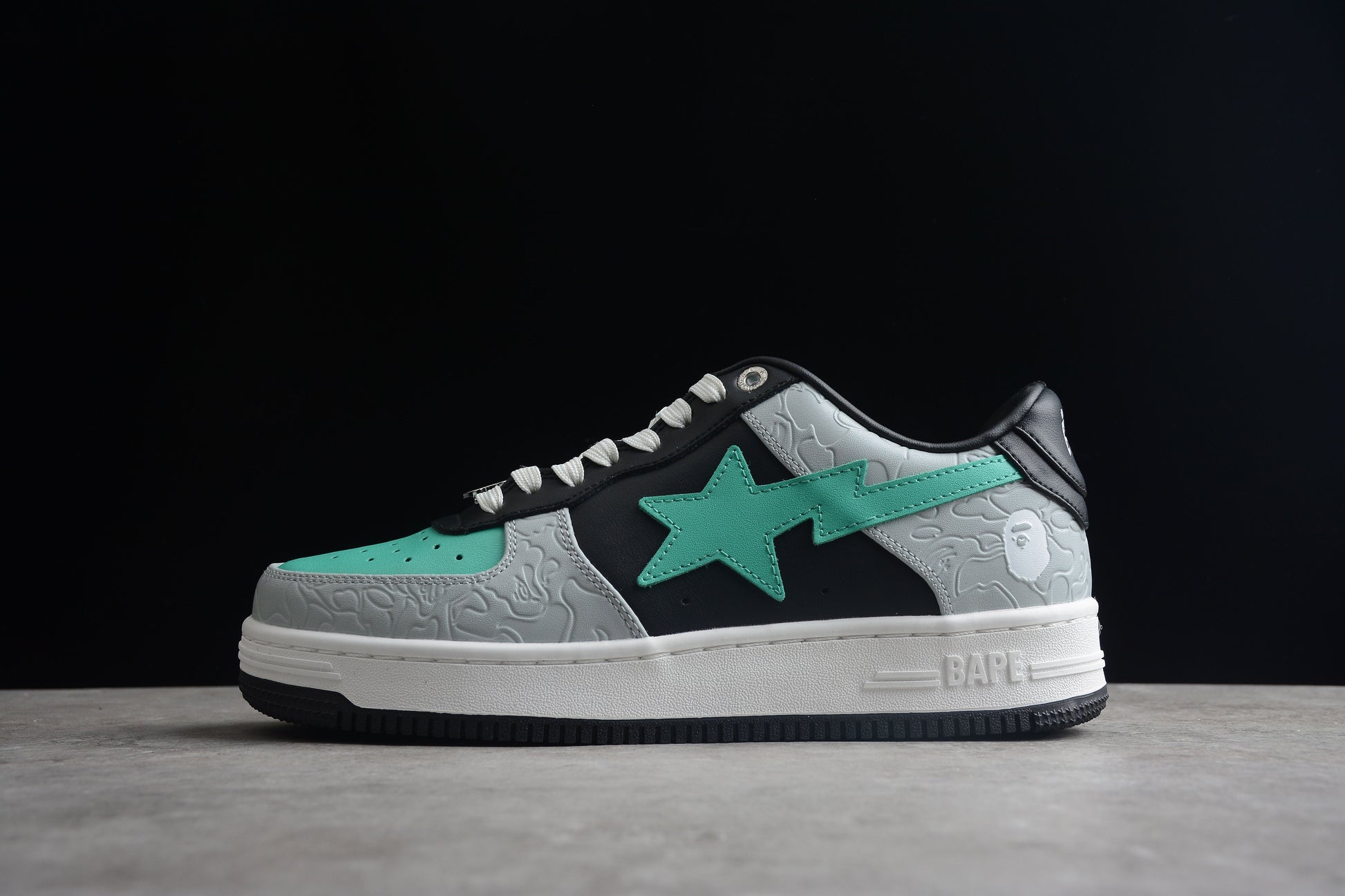 BAPE STA Low-Top Aqua and Grey Sneakers - Phantom Kicks