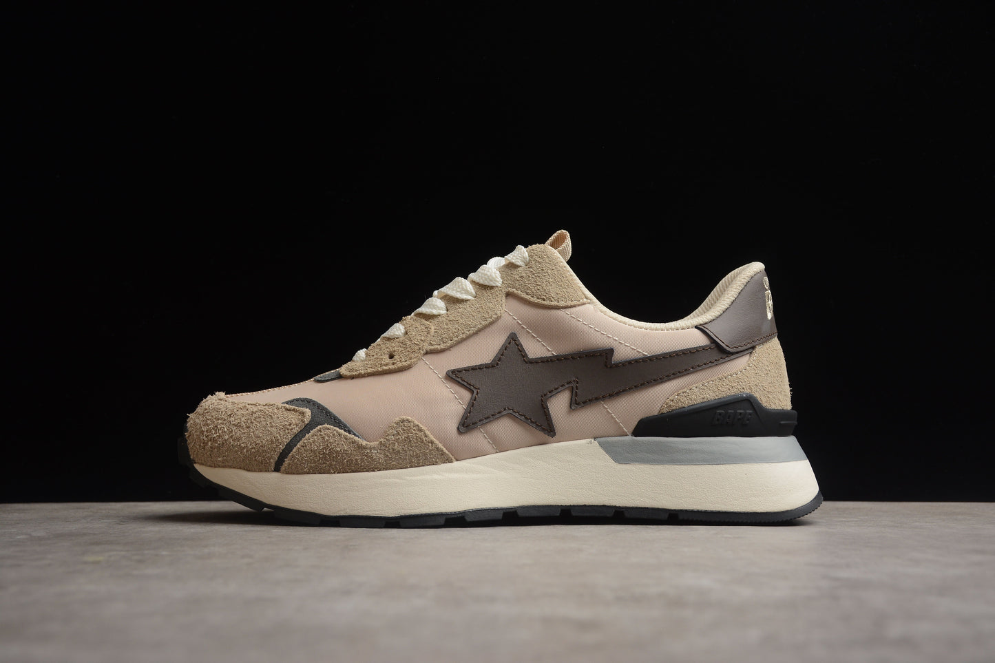 BAPE STA Retro Runner Beige and Brown Sneakers - Phantom Kicks