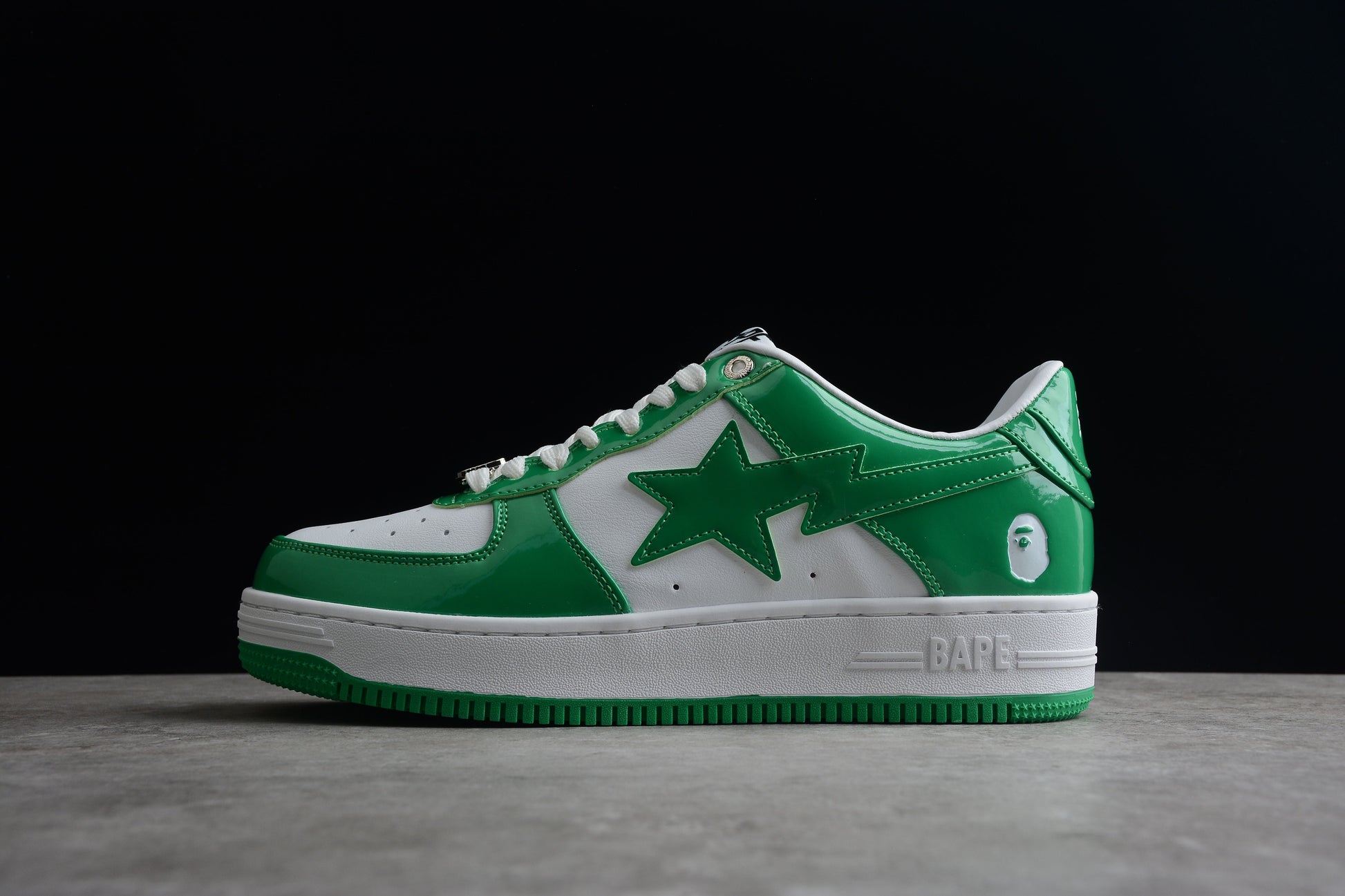BAPE STA Low-Top Green and White Sneakers - Phantom Kicks