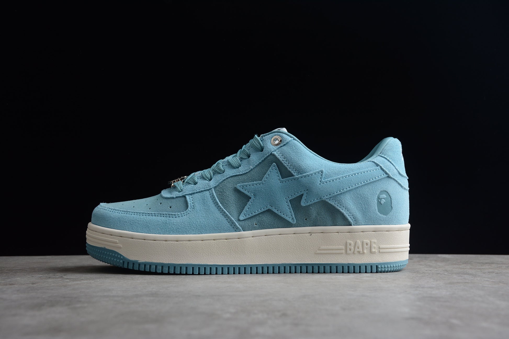 BAPE STA Low-Top Blue Suede Sneakers - Phantom Kicks