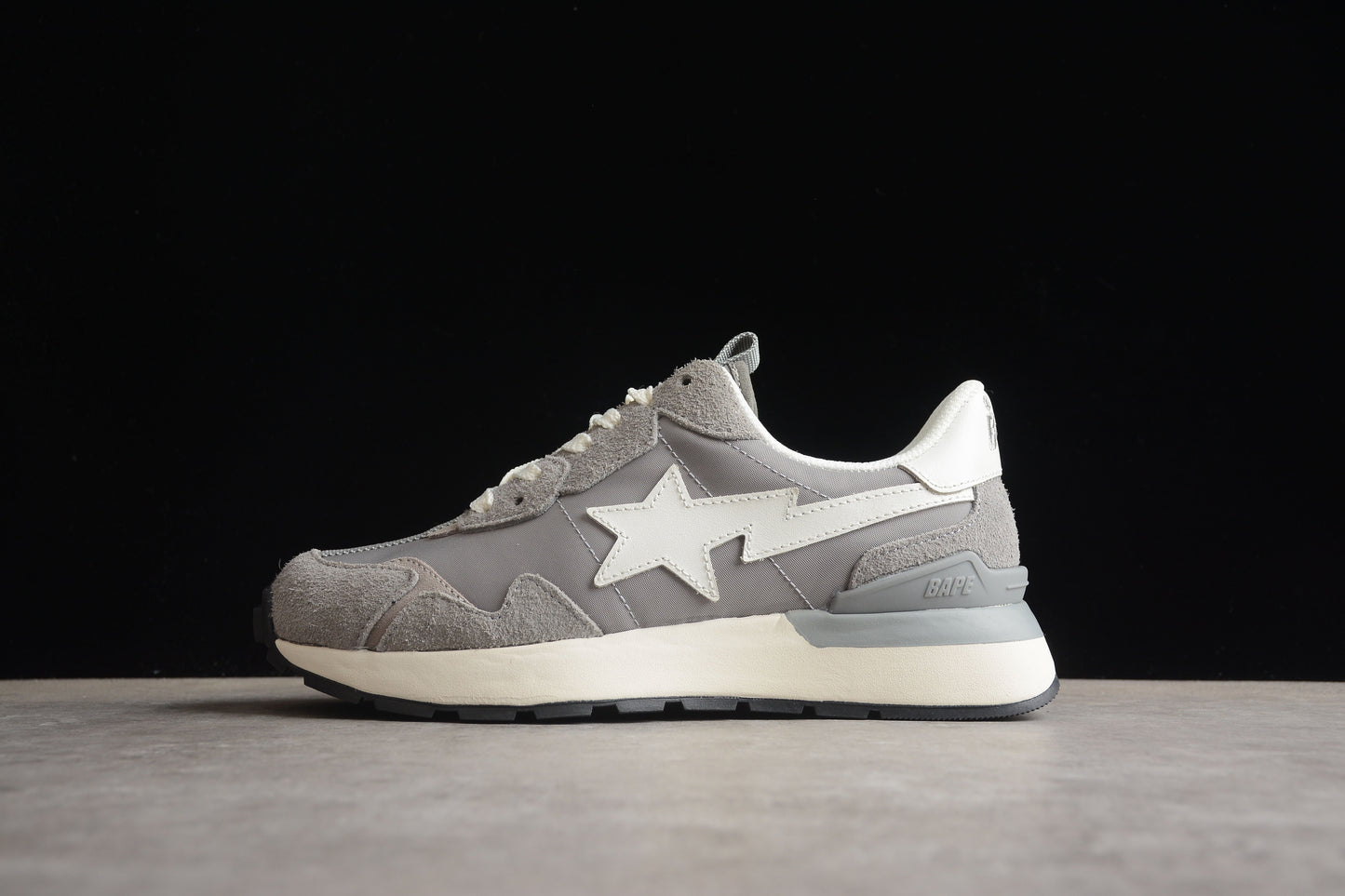 BAPE STA Runner Sneakers in Grey and White - Phantom Kicks