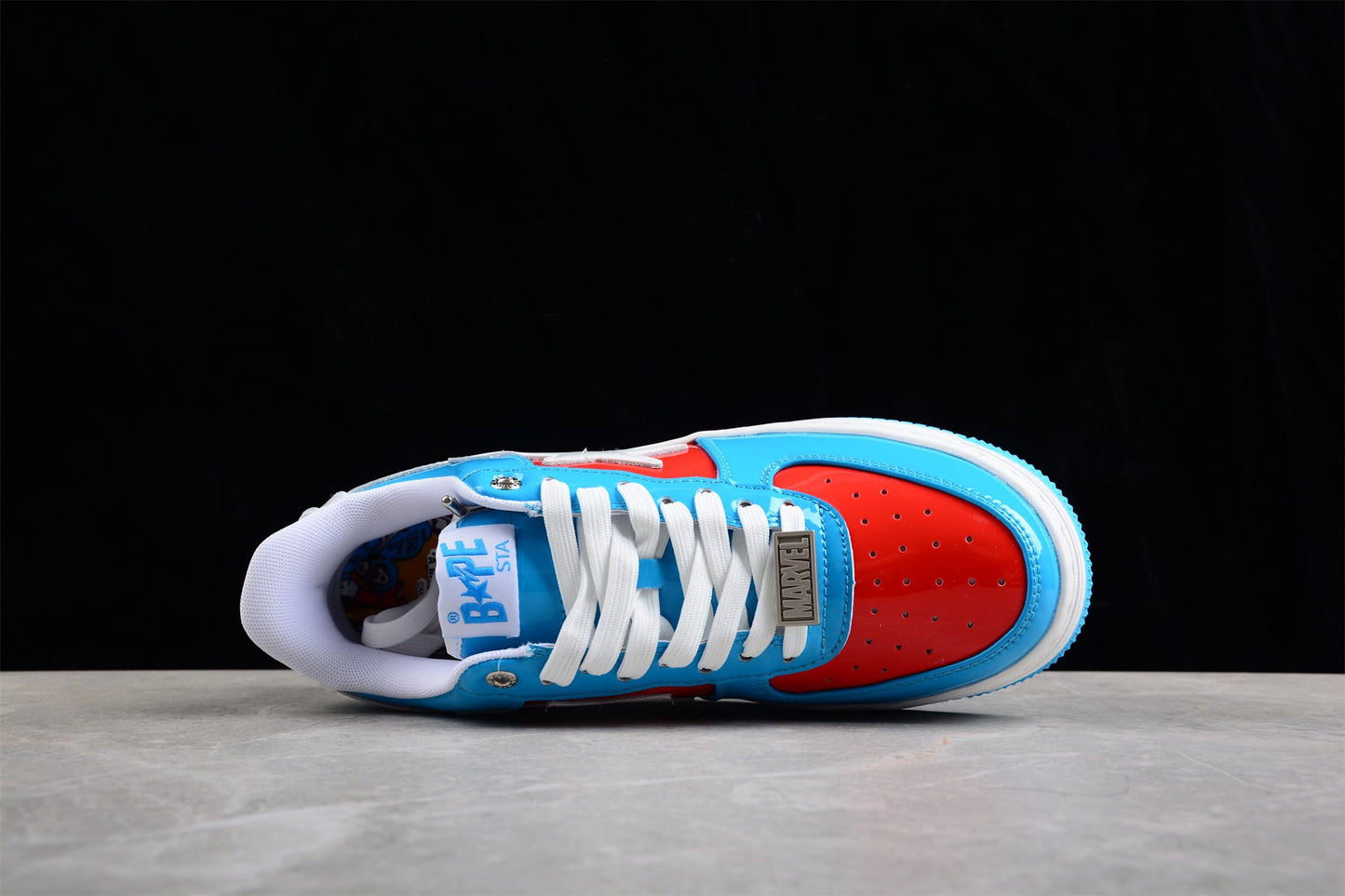 BAPE STA Low-Top Sneakers in Blue and Red Captain America Edition - Phantom Kicks